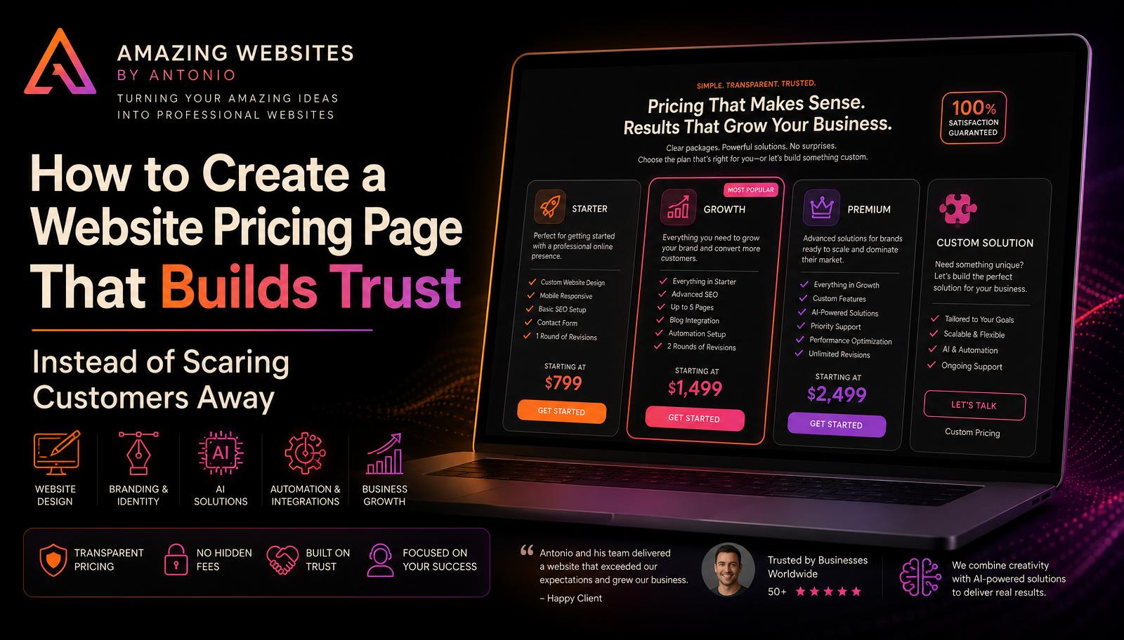 How to Create a Website Pricing Page That Builds Trust Instead of Scaring Customers Away